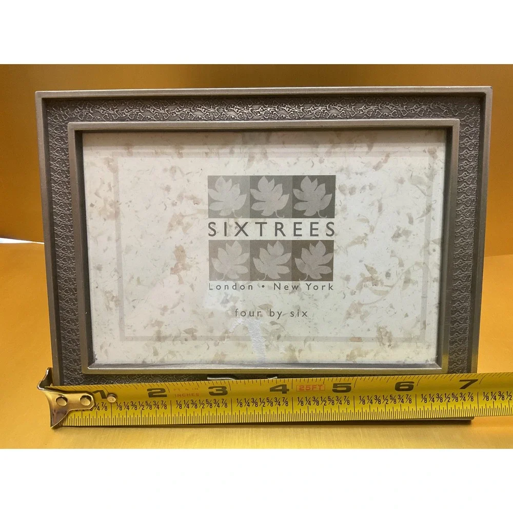 Sixtrees Baby Photo Frame 4x6 Pewter Tone Heart Pattern Nursery Decor AF85746